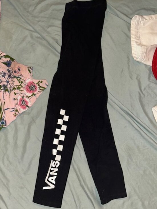 Vans Pants - VANS size medium womens work out pants gym leggings athletic black  logo